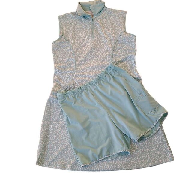 2GG Womens Golf Athletic Performance Dress with Matching Shortie Aquamarine Medi - Picture 2 of 14